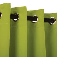 Sunbrella Outdoor Curtain with Stainless Steel Grommets - Canvas Macaw Green